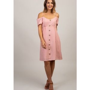 PinkBlush off the shoulder maternity dress